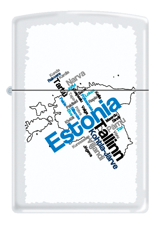 Zippo tulemasin Estonian Map With Cities