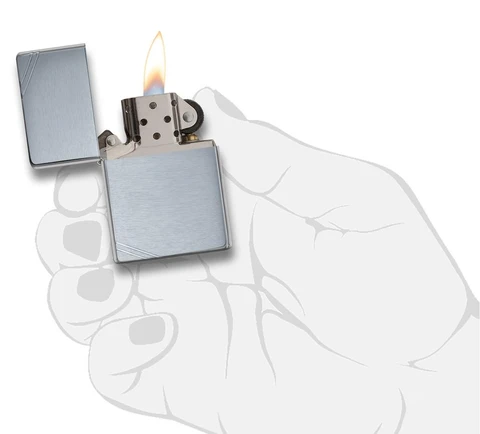 Zippo tulemasin Brushed Chrome Vintage with Slashes