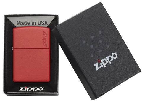 Zippo tulemasin Classic Red Matte Zippo Logo