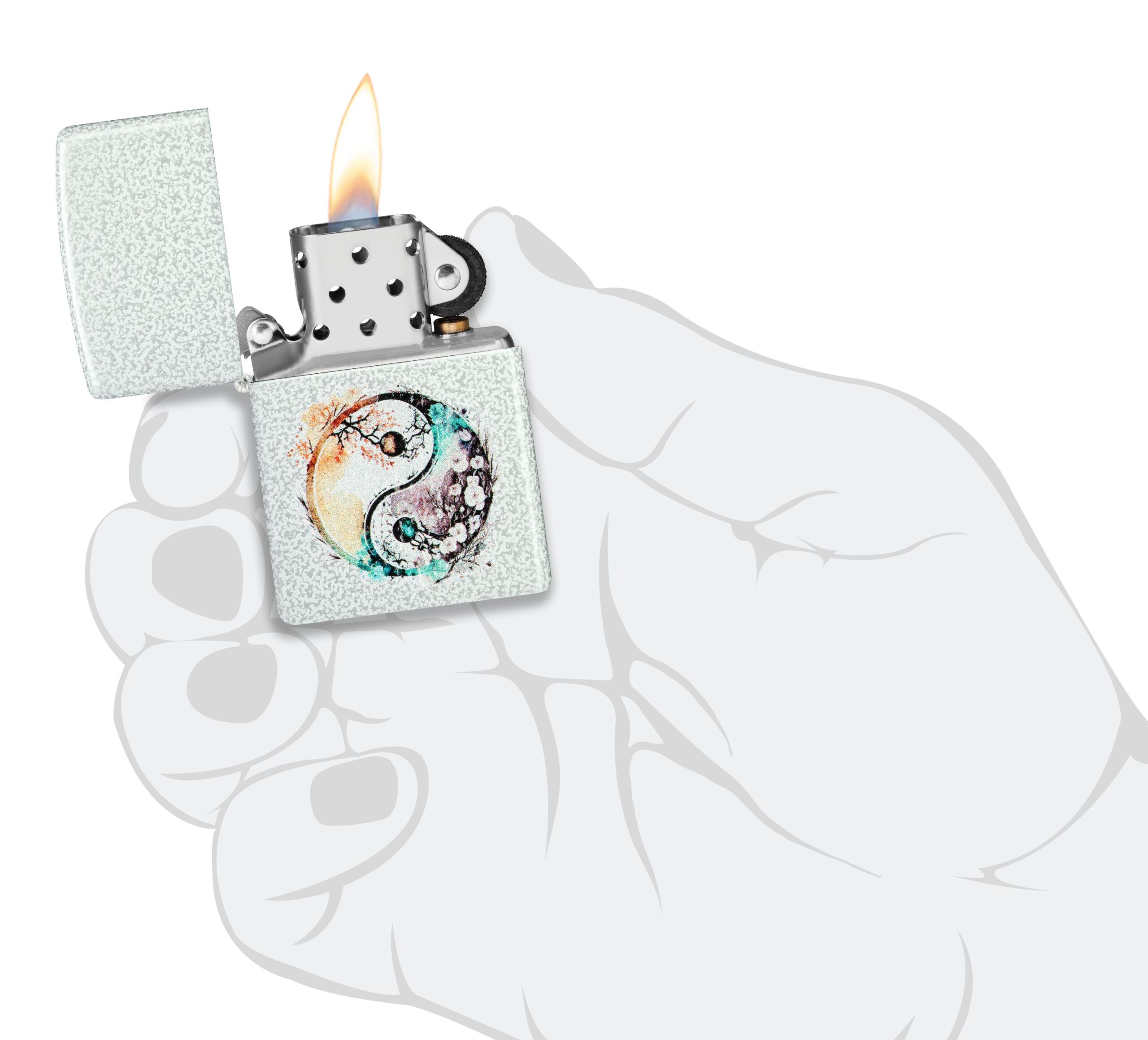 Zippo tulemasin Watercolor Yin Yang Design