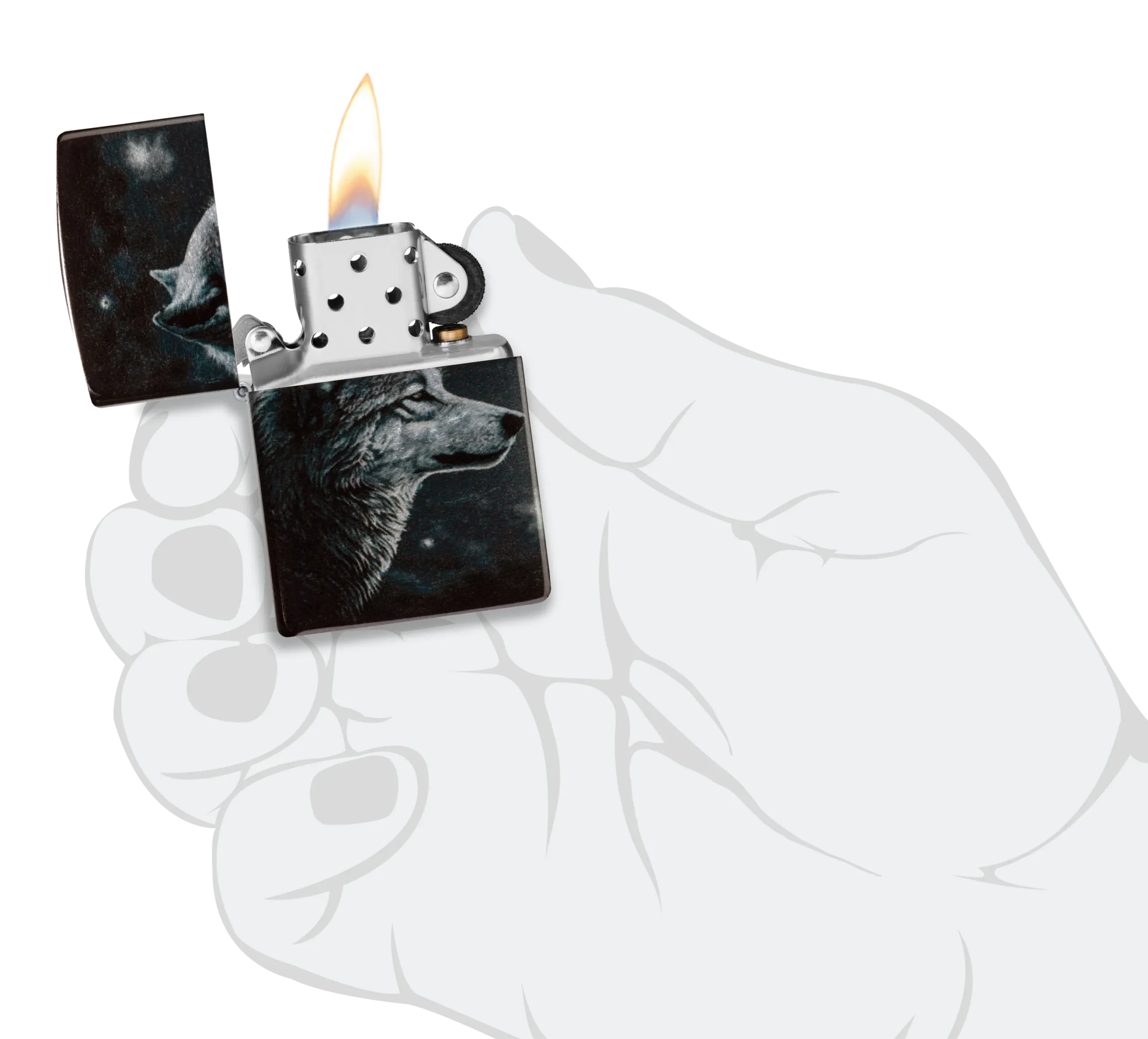 Zippo tulemasin Wolf Moon Design