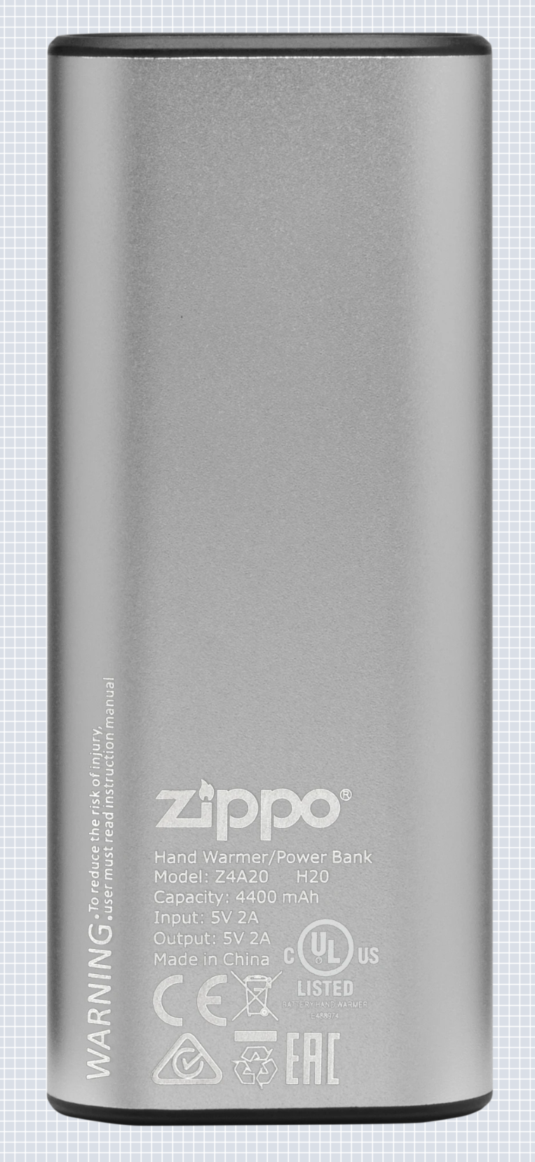 Zippo kätesoojendi+akupank (6H) laetav, hõbe