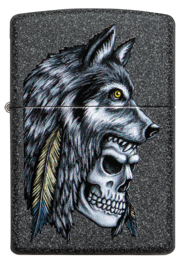 Zippo tulemasin Wolf Skull Feather Design